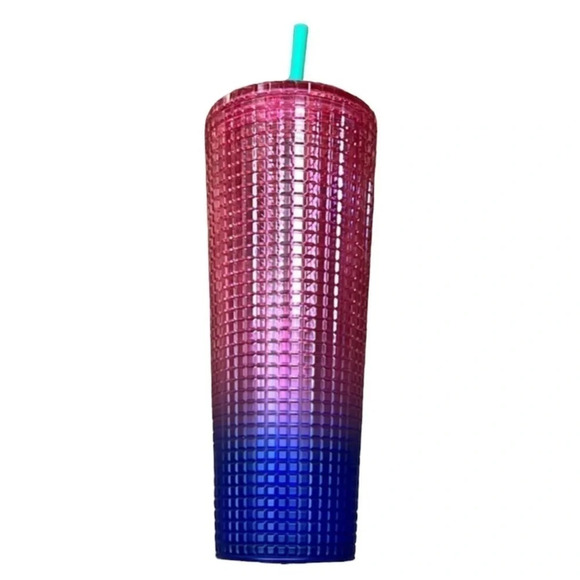 STARBUCKS Tumbler Cup 2022 Ltd Edition Watermelon Disco Grid Venti 24oz NWT - Picture 4 of 8